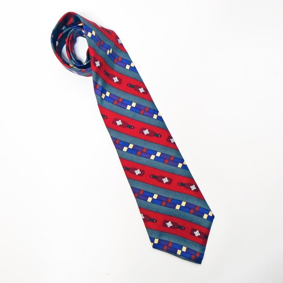 Tabasco Hot Sauce Men's Silk Novelty Tie Red, Blue, Green - Picture 1 of 5
